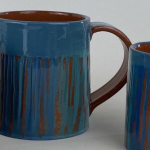 Large Terracotta Blues Cup