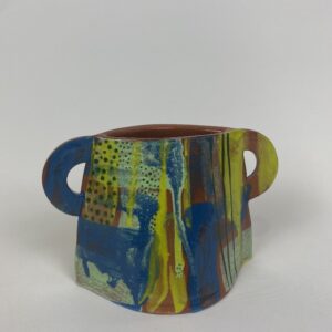 Multi-coloured Slabbed Vase